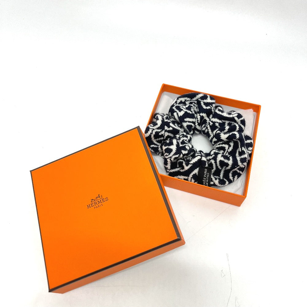 HERMES Claudia Chaine d'Ancre Hair Accessory Scrunchie Cashmere Women's Black