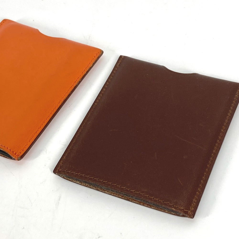 HERMES Interior Card Case, Lamp de Poche, Card Light, Pocket Light, Card-Shaped Light, Set of 2, Leather, Women's, Orange