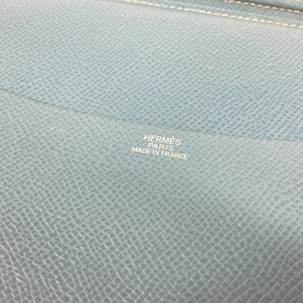 HERMES Bi-fold Notepad Note Cover System Planner Stationery Notepad Planner Cover Leather Unisex Blue Jean