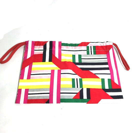HERMES Petit H Drawstring Pouch, Silk, Women's, Multicolor