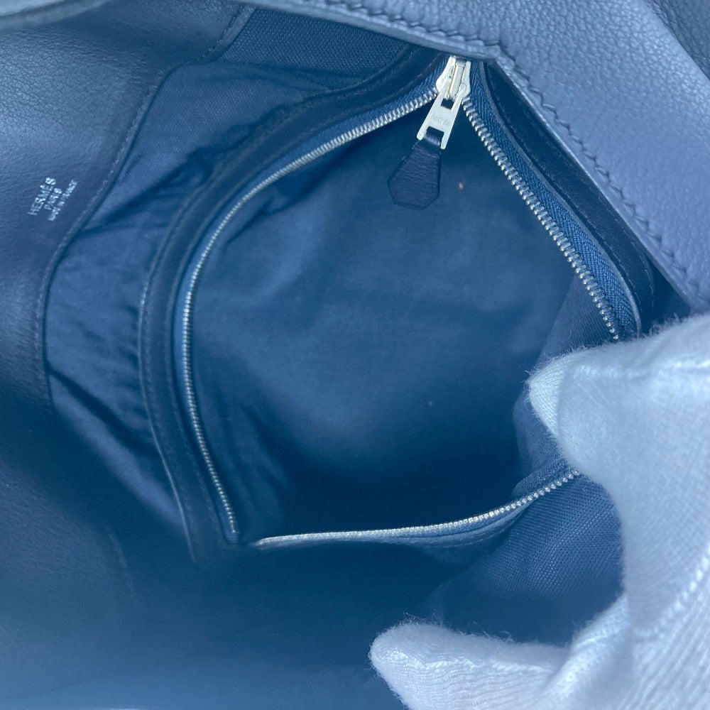 HERMES City Slide Pouch/Clutch Bag, Leather, Men's, Navy