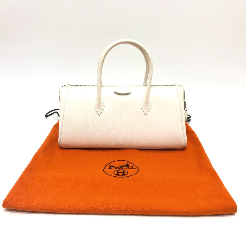 HERMES パリボンベイ27 ハンドバッグ エプソン レディース ホワイト