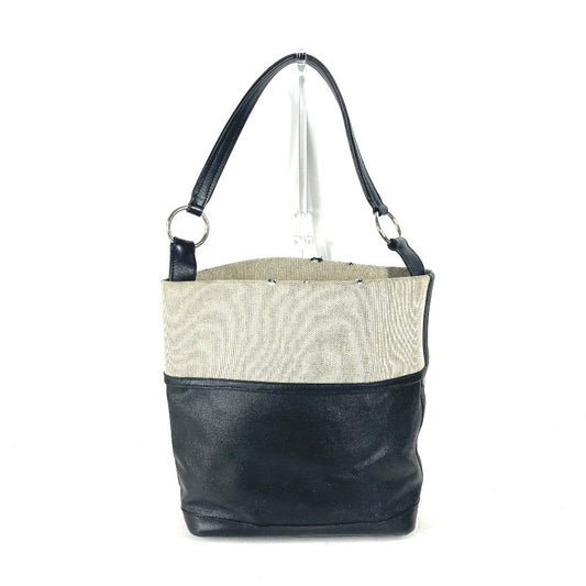 HERMES Korurule 25 Shoulder Tote Bag, Toile H, Women's, Black