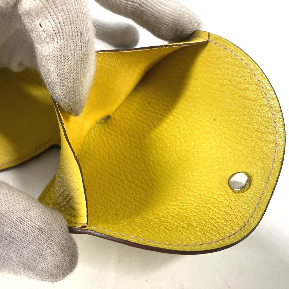 HERMES In the Loop Wallet, Coin Purse, Chaine d'Ancre, Chevre, Women's, Yellow