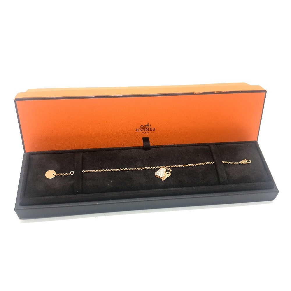 HERMES K18PG Kelly Crochet Diamond Chain Bracelet K18PG Women's Gold