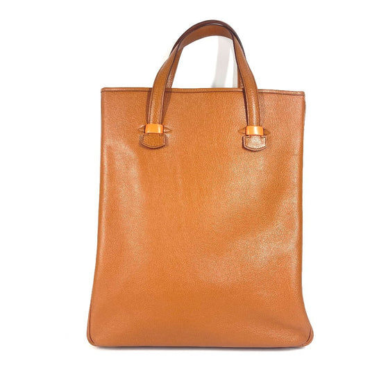HERMES Gallop Shoulder Bag, Vertical Tote Bag, Leather, Unisex, Gold and Brown