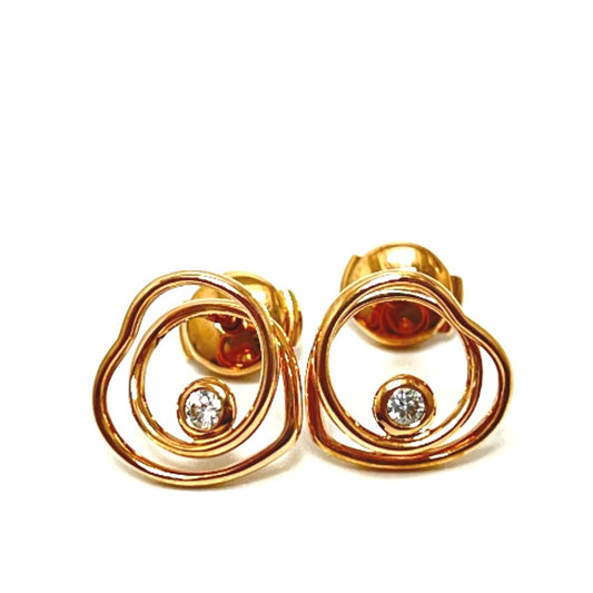 HERMES K18PG Vertiges Cool TPM Diamond Earrings, K18PG, Women's Gold