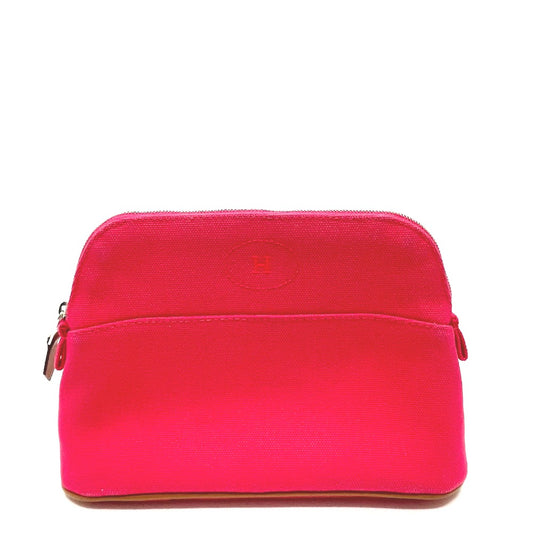HERMES Bolide Pouch 20, a makeup/multi-purpose pouch in canvas, pink for women.
