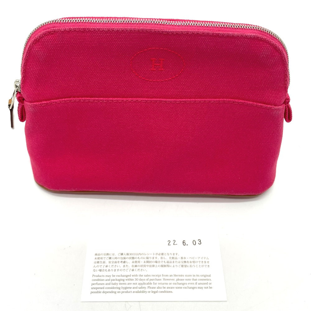 HERMES Bolide Pouch 20, a makeup/multi-purpose pouch in canvas, pink for women.