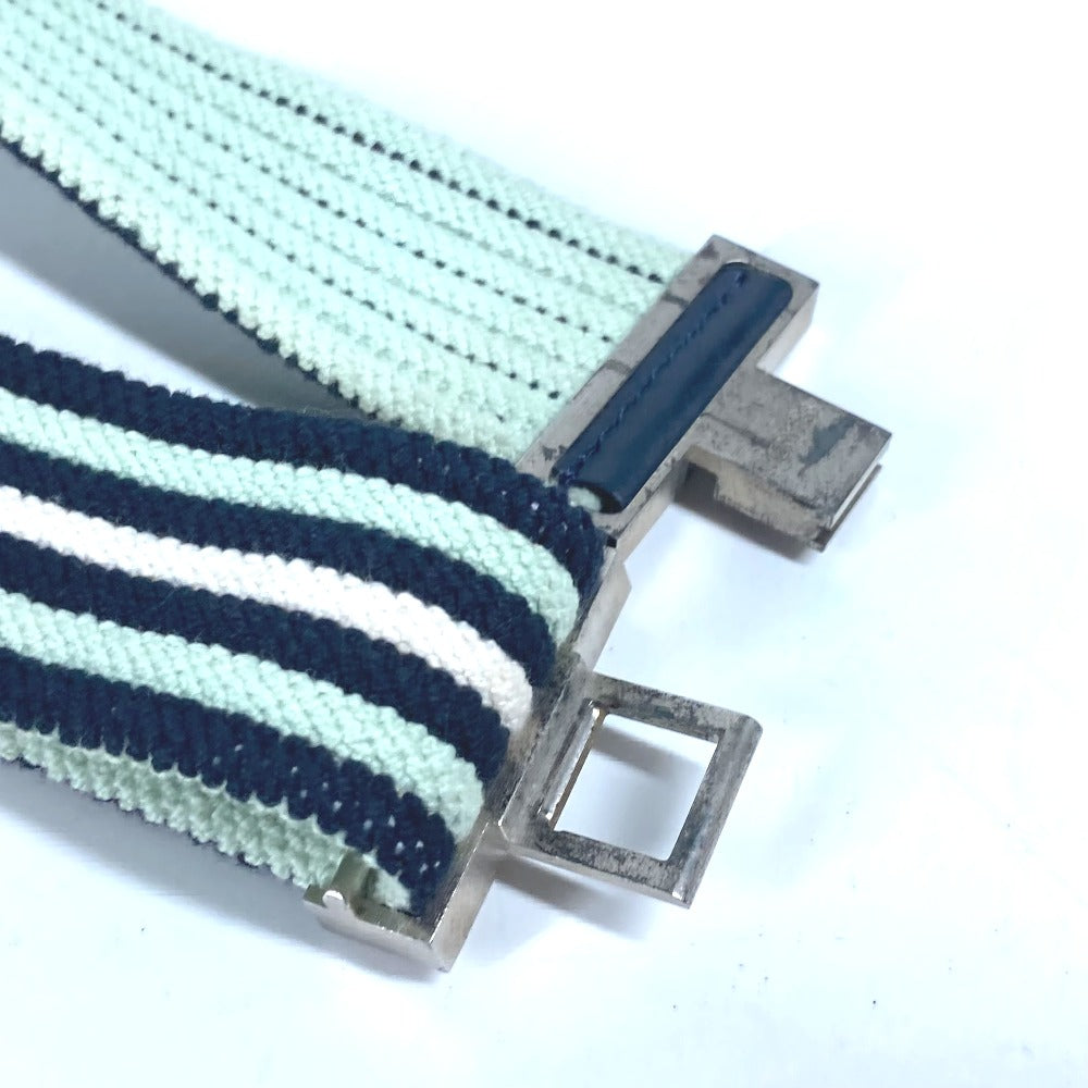 HERMES Hロゴ アクセサリー ボーダー ベルト ゴム ユニセックス グリーン - brandshop-reference