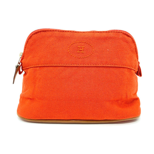 HERMES Bolide Mini Pouch, Cotton, Women's, Orange