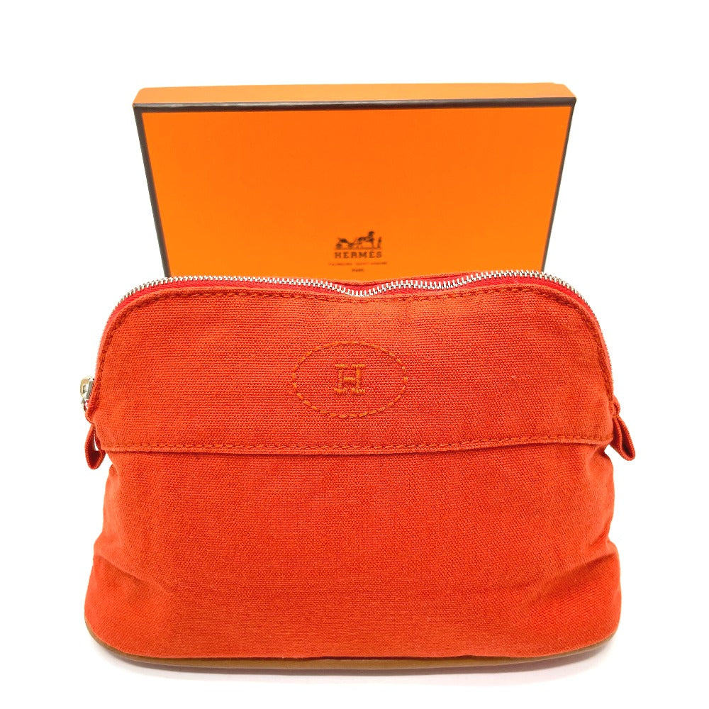 HERMES Bolide Mini Pouch, Cotton, Women's, Orange