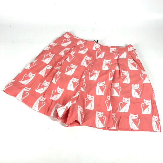 MIUMIU MP1012 Two-Tone Cat Animal Print Shorts, Viscose, Women's, Pink