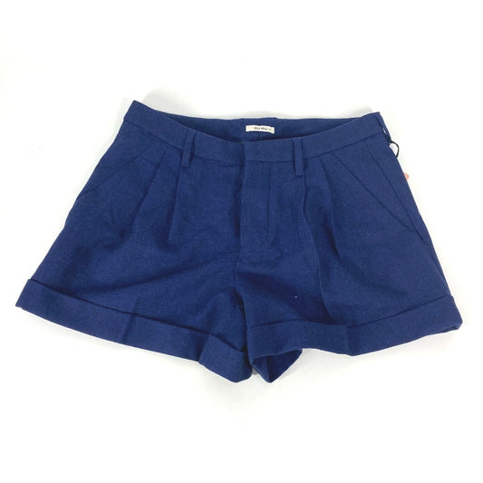 MIUMIU MP676 Women's Wool Shorts in Blue