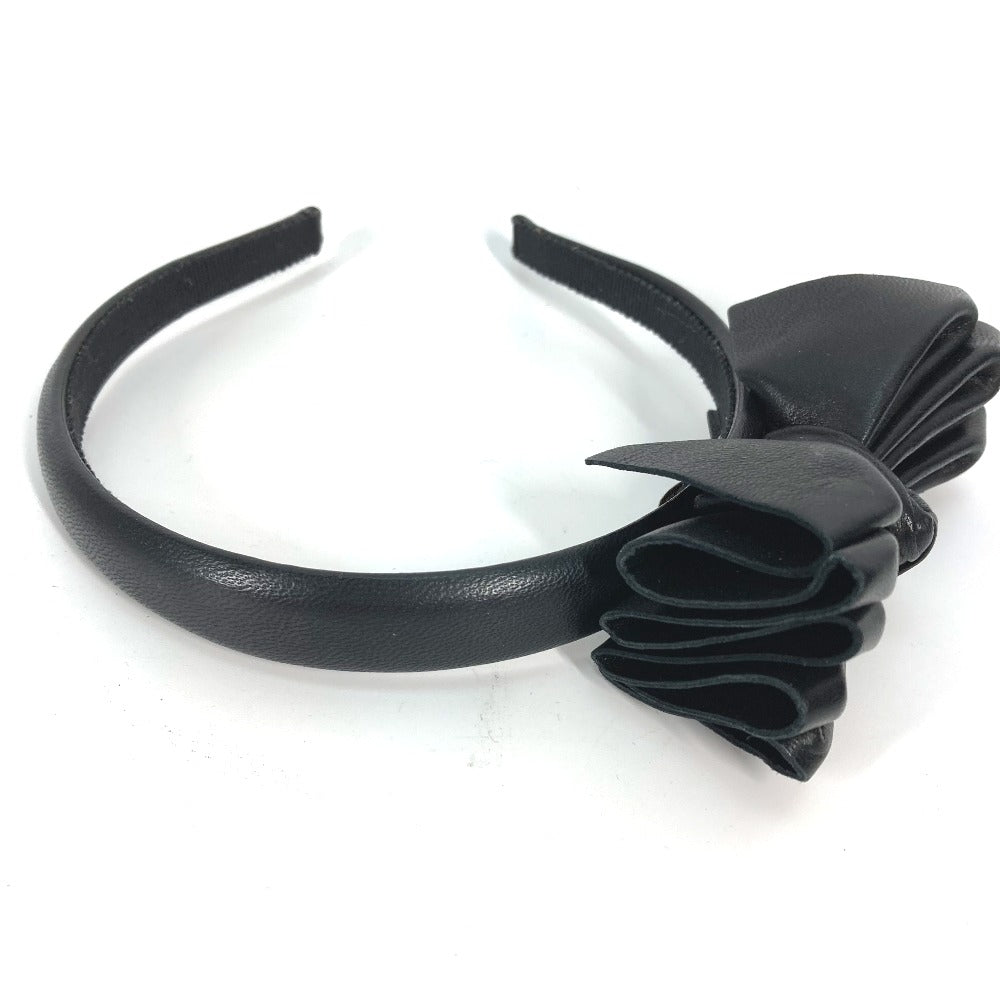 MIUMIU リボン ヘッドバンド ヘアバンド カチューシャ レザー レディース - brandshop-reference