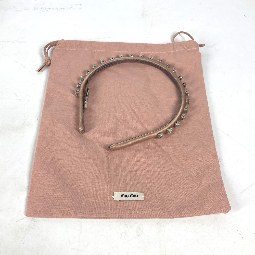 MIUMIU パール ヘアアクセサリー ヘッドバンド ヘアバンド カチューシャ ベロア レディース ブラック - brandshop-reference