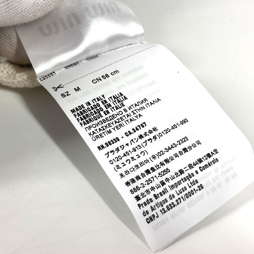 MIUMIU 5HC260 バイカラー ロゴ ビーニー 帽子 ニット帽 ニットキャップ ニット帽 ウール レディース ピンク - brandshop-reference