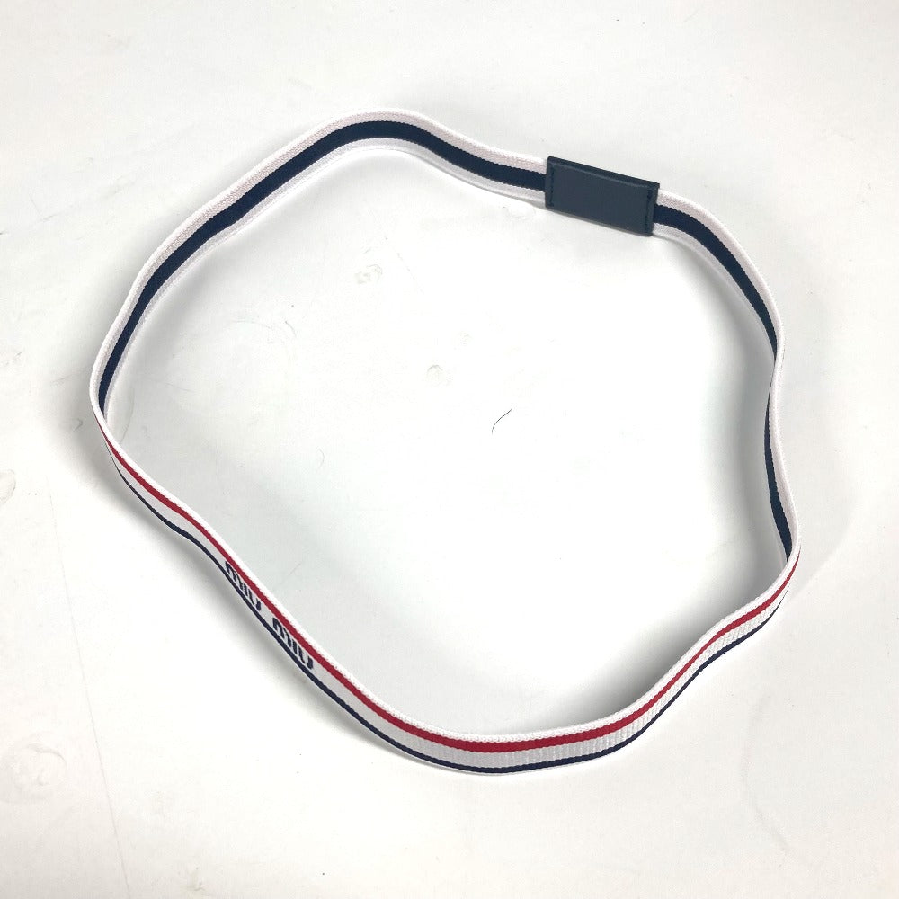 MIUMIU 5XD051 トリコロール ロゴ 2個セット ヘアアクセサリー ヘッドバンド ヘアバンド ポリエステル レディース - brandshop-reference