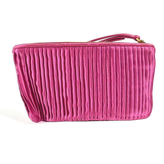 MIUMIU Logo Bag with Strap, Pouch, Clutch Bag, Rayon, Women's, Pink