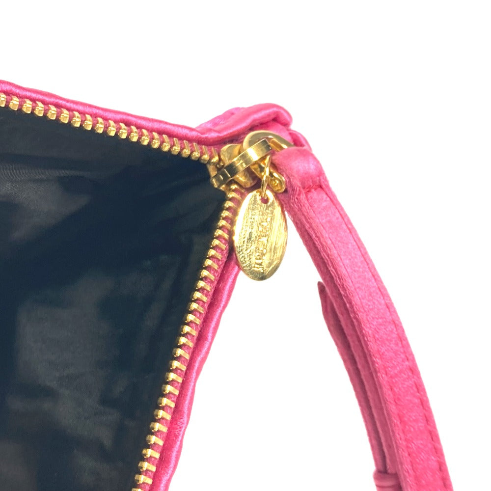 MIUMIU Logo Bag with Strap, Pouch, Clutch Bag, Rayon, Women's, Pink