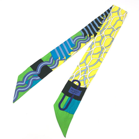 HERMES BALLET AQUATIQUE Underwater Ballet Twilly Tagless Fashion Accessories Scarf Silk Ladies Multi-color