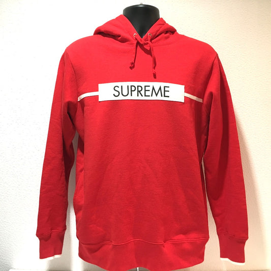 Supreme Pullover Hoodie, 17SS Logo Hooded Sweatshirt, Cotton, Men's, Red