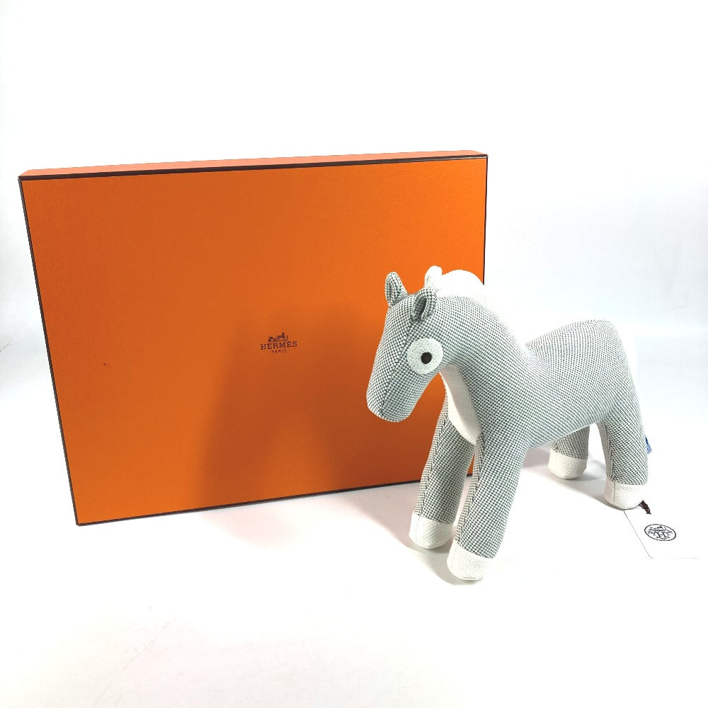 HERMES 馬 シュバル シュヴァル・オノレ エポペ ホース 人形 インテリア オブジェ ぬいぐるみ コットン キッズ ブルー - brandshop-reference