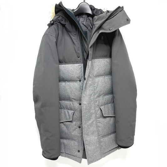 CANADA GOOSE 2581M Clarence Coat, Men's Gray Down Jacket with Fur Hood
