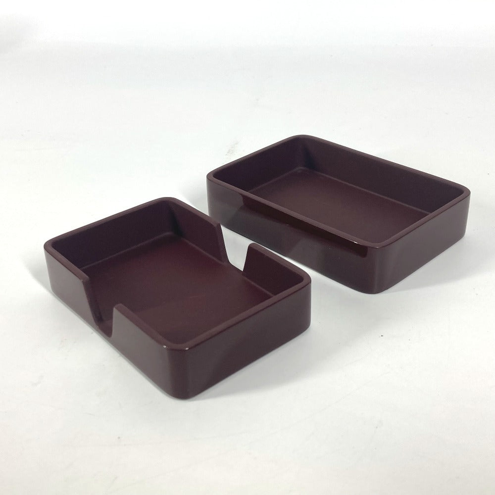 HERMES Logo Joyero Estuche para accesorios Interior Estuche para baratijas Laca Unisex Marrón