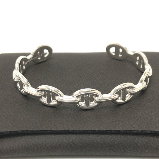 HERMES Chaine d'Ancre Enchaine MM Bangle SV925 Women's Silver