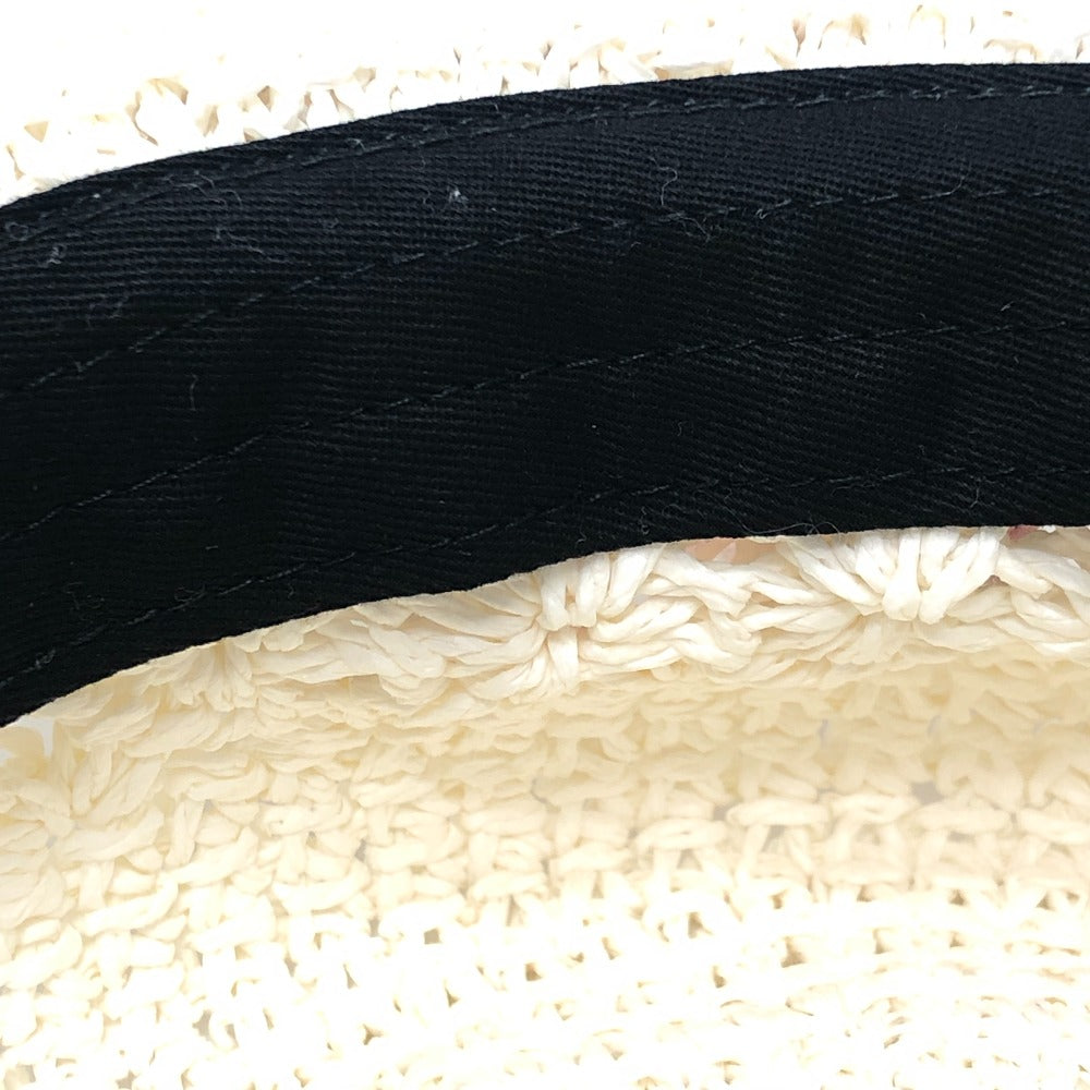 BEBE Accessories - Bebe Paper Hat, Fashion Accessories, Straw Hat with Pom-Poms, Paper, Kids, White
