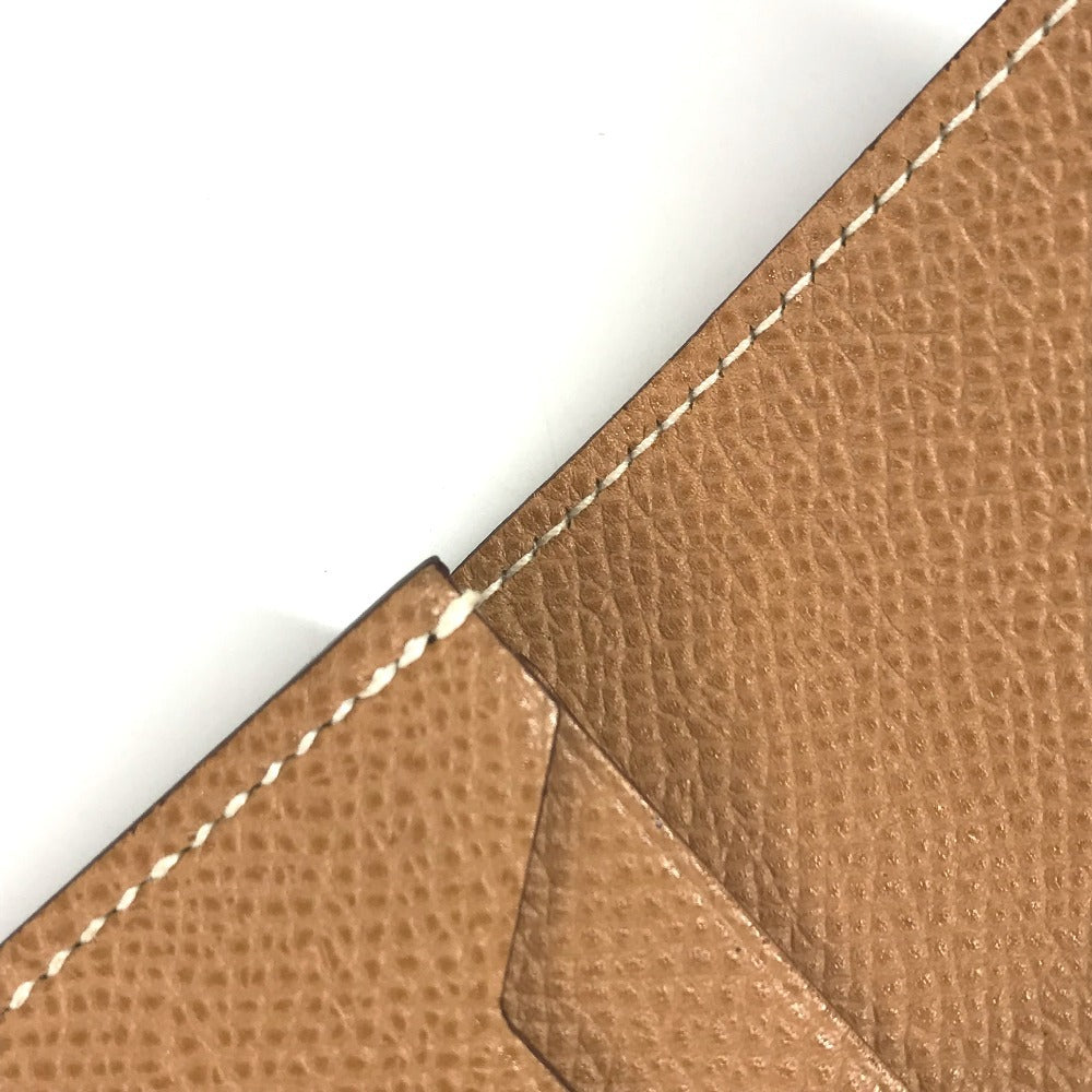 HERMES ベアン Hロゴ フラップ 小銭入れ 財布 コインケース エプソン ユニセックス ベージュ ベージュ