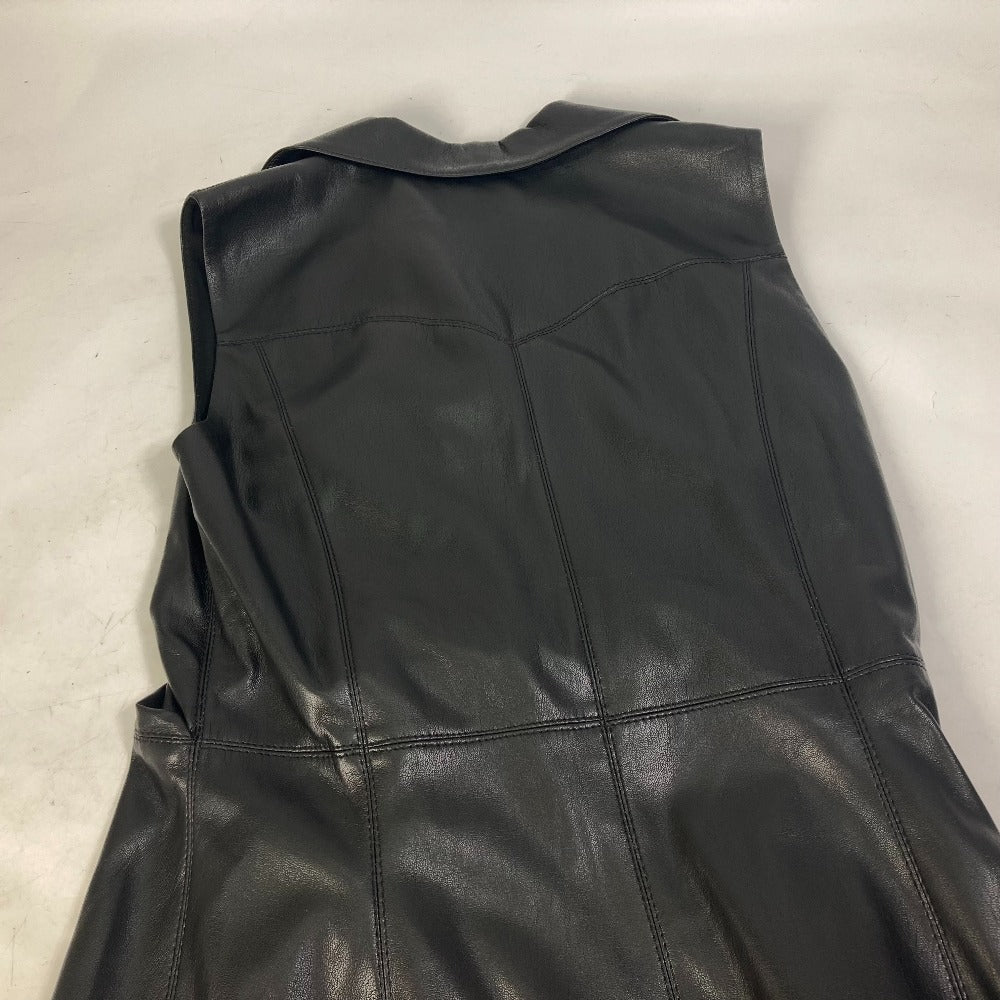 Nanushka Women's Long Sleeveless Vegan Leather Dress with Belt, Black