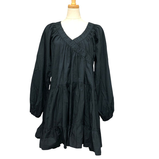 Merlette NYC 175N65PO Merlette Long Sleeve Dress, Cotton, Women's, Black