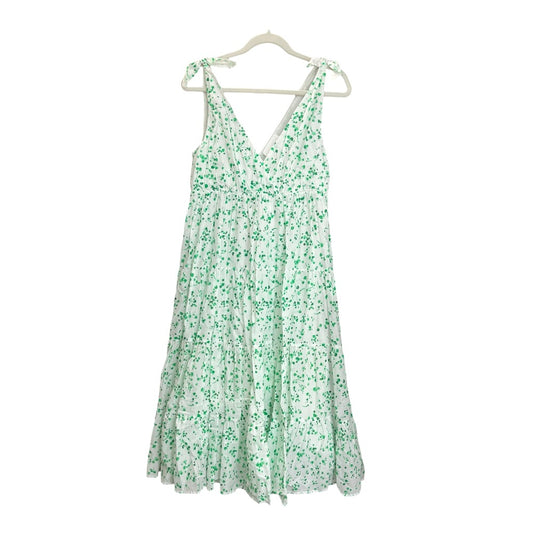 Merlette NYC 3710300023 Flower print Flower pattern tiered apparel skirt Dress cotton White/Green Used