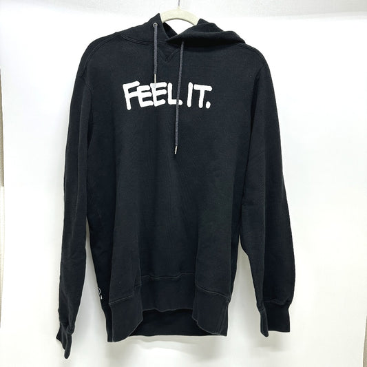 Sacai 21-0305S logo Apparel Clothing Hoodies Pullovers Tops Sweatshirts Parka cotton Black Used