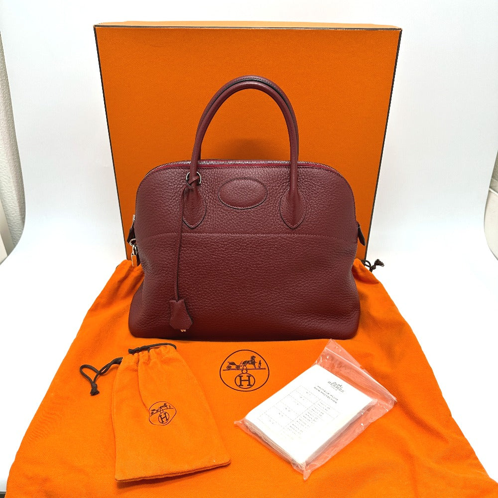 HERMES Bolide35 2WAY Hand Bag Taurillon Clemence Rouge Ash SVHardware Red Used