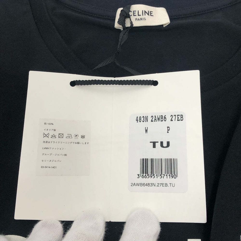 CELINE 483N 2AWB ロゴ 半袖 Tシャツ 夏服 半袖シャツ 半袖Tシャツ コットン レディース ブラック - brandshop-reference