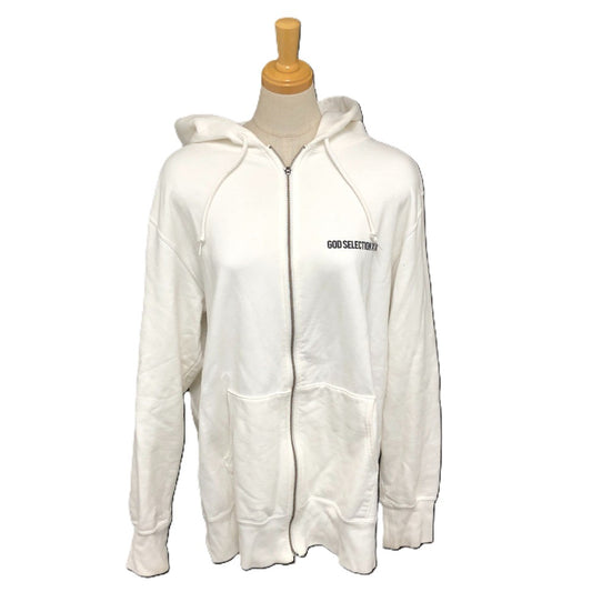 GOD SELECTION XXX Box Logo Hoodie, Long Sleeve, Cotton, Men's, White