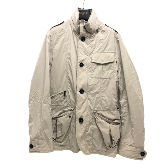 MooRER Men's Zip-Up Jacket in Nylon, Gray Beige
