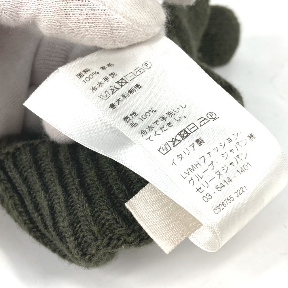 CELINE 2AC55588S Logo Embroidered Wool Gloves, Men's, Khaki