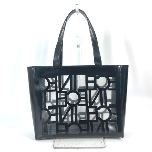 CELINE logo shoulder bag/tote bag, vinyl, women's, black