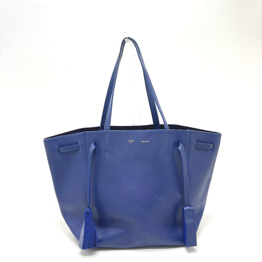 CELINE Cabas Phantom Tassel กระเป๋า โท้ท หนัง สีฟ้า สำหรับผู้หญิง