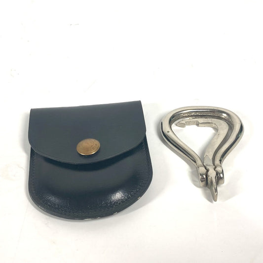 HERMES Iron Claw Hoof Picks by ETUI CUIR PIEDS, Men's Silver Metal Boot Hooks with Case