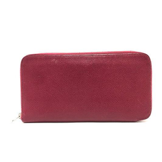 HERMES Azap Long Silk-in Long Wallet, Epson, Women's, Wine Red