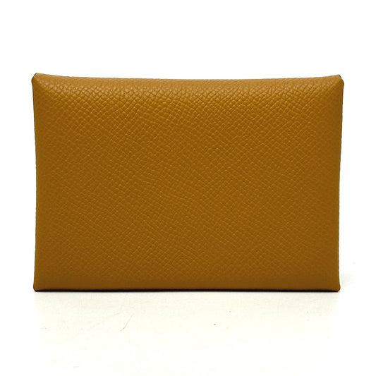 HERMES Calvi Duo Business Card Holder, Bifold Wallet, Coin Case, Wallet, Card Case, Epson, Women's, Sesame Brown