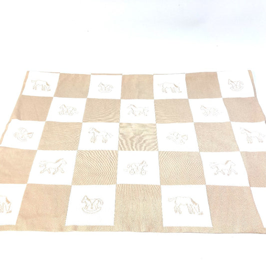 HERMES Baby Adada Horse Blanket, Cotton, Pink, for Kids, Interior Use