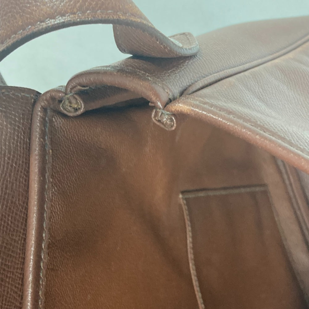HERMES Christine Shoulder Bag with Flap, Brown Leather, Unisex