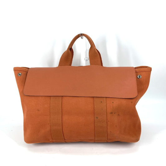 HERMES Valparaiso MM Tote Bag with Pouch, Canvas, Orange, for Women