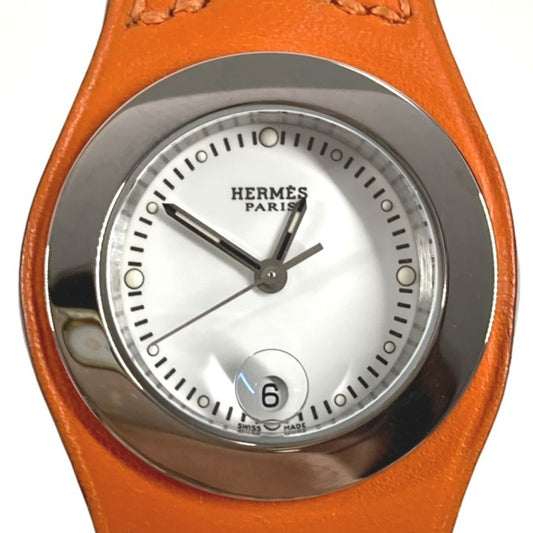 HERMES HA3.210 アーネ レディースウォッチ ウォッチ 時計 革ベルト レザー 腕時計 レザー レディース オレンジ